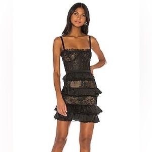 V. Chapman Black Peony Mini Dress